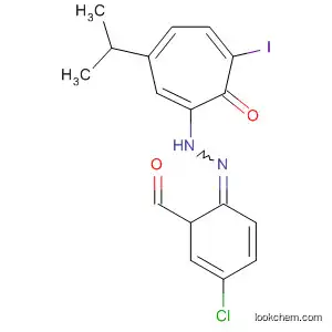 Molecular Structure of 90035-92-0 (Benzaldehyde, 4-chloro-,
[6-iodo-3-(1-methylethyl)-7-oxo-1,3,5-cycloheptatrien-1-yl]hydrazone)