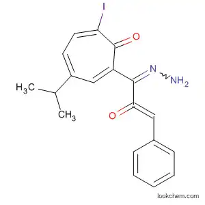 Molecular Structure of 90035-95-3 (2-Propenal, 3-phenyl-,
[6-iodo-3-(1-methylethyl)-7-oxo-1,3,5-cycloheptatrien-1-yl]hydrazone)