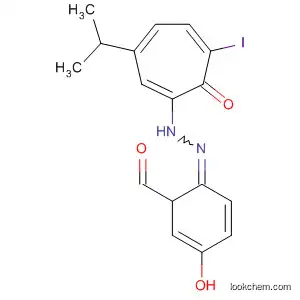 Molecular Structure of 90035-97-5 (Benzaldehyde, 4-hydroxy-,
[6-iodo-3-(1-methylethyl)-7-oxo-1,3,5-cycloheptatrien-1-yl]hydrazone)