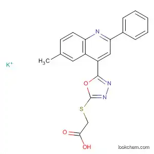 Molecular Structure of 90074-35-4 (Acetic acid,
[[5-(6-methyl-2-phenyl-4-quinolinyl)-1,3,4-oxadiazol-2-yl]thio]-,
potassium salt)