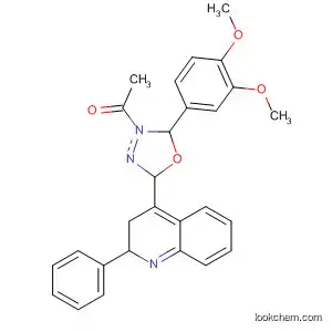 Molecular Structure of 90074-70-7 (1,3,4-Oxadiazole,
3-acetyl-2-(3,4-dimethoxyphenyl)-2,3-dihydro-5-(2-phenyl-4-quinolinyl)-)
