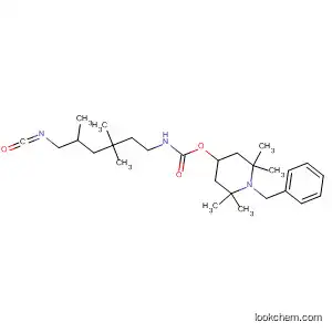 Molecular Structure of 90075-90-4 (Carbamic acid, (6-isocyanato-3,3,5-trimethylhexyl)-,
2,2,6,6-tetramethyl-1-(phenylmethyl)-4-piperidinyl ester)