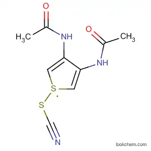 Molecular Structure of 90093-90-6 (Thiocyanic acid, 3,4-bis(acetylamino)-2,5-thiophenediyl ester)
