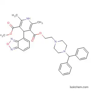 Molecular Structure of 90096-09-6 (3,5-Pyridinedicarboxylic acid,
4-(2,1,3-benzoxadiazol-4-yl)-1,4-dihydro-2,6-dimethyl-,
2-[4-(diphenylmethyl)-1-piperazinyl]ethyl methyl ester)