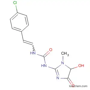 Molecular Structure of 90096-66-5 (Urea,
N-[2-(4-chlorophenyl)ethenyl]-N'-(4,5-dihydro-1-methyl-4-oxo-1H-imidaz
ol-2-yl)-)