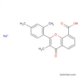 Molecular Structure of 90101-83-0 (4H-1-Benzopyran-8-carboxylic acid,
2-(2,4-dimethylphenyl)-3-methyl-4-oxo-, sodium salt)