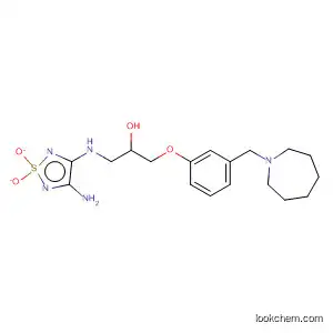 Molecular Structure of 90103-74-5 (2-Propanol,
1-[(4-amino-1,1-dioxido-1,2,5-thiadiazol-3-yl)amino]-3-[3-[(hexahydro-1
H-azepin-1-yl)methyl]phenoxy]-)