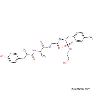 Molecular Structure of 90119-82-7 (L-Phenylalaninamide,
L-tyrosyl-D-alanylglycyl-N-(2-hydroxyethyl)-4-methyl-)