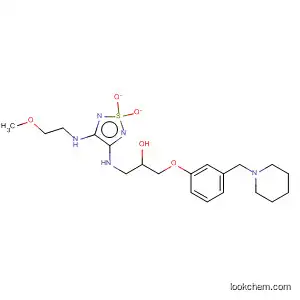 Molecular Structure of 90120-67-5 (2-Propanol,
1-[[4-[(2-methoxyethyl)amino]-1,1-dioxido-1,2,5-thiadiazol-3-yl]amino]-3
-[3-(1-piperidinylmethyl)phenoxy]-)