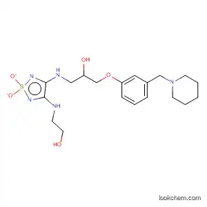 Molecular Structure of 90120-68-6 (2-Propanol,
1-[[4-[(2-hydroxyethyl)amino]-1,1-dioxido-1,2,5-thiadiazol-3-yl]amino]-3-
[3-(1-piperidinylmethyl)phenoxy]-)