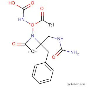 Molecular Structure of 90121-18-9 (Carbamic acid, [2-[[(aminocarbonyl)amino]methyl]-4-oxo-3-azetidinyl]-,
phenylmethyl ester, cis-)