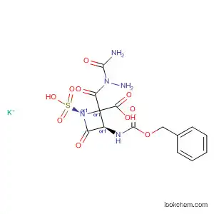 Molecular Structure of 90121-51-0 (2-Azetidinecarboxylic acid,
4-oxo-3-[[(phenylmethoxy)carbonyl]amino]-1-sulfo-,
2-[2-(aminocarbonyl)hydrazide], monopotassium salt, cis-)