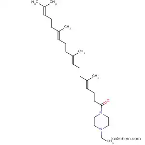 Molecular Structure of 90123-16-3 (Piperazine,
1-ethyl-4-(5,9,13,17-tetramethyl-1-oxo-4,8,12,16-octadecatetraenyl)-,
(E,E,E)-)