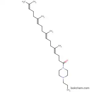 Molecular Structure of 90123-17-4 (Piperazine,
1-propyl-4-(5,9,13,17-tetramethyl-1-oxo-4,8,12,16-octadecatetraenyl)-,
(E,E,E)-)