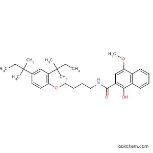 Molecular Structure of 90128-80-6 (2-Naphthalenecarboxamide,
N-[4-[2,4-bis(1,1-dimethylpropyl)phenoxy]butyl]-1-hydroxy-4-methoxy-)