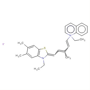 Molecular Structure of 106986-41-8 (Quinolinium,
1-ethyl-4-[5-(3-ethyl-5,6-dimethyl-2(3H)-benzothiazolylidene)-3-methyl-1
,3-pentadienyl]-, iodide)