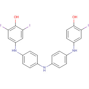 Molecular Structure of 111183-71-2 (Phenol,
4-[[4-[[4-[(4-hydroxy-3-iodophenyl)amino]phenyl]amino]phenyl]amino]-2,
6-diiodo-)