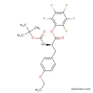 Molecular Structure of 115026-22-7 (D-Tyrosine, N-[(1,1-dimethylethoxy)carbonyl]-O-ethyl-, pentafluorophenyl
ester)