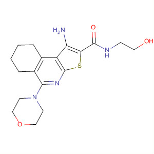 Molecular Structure of 115919-82-9 (Thieno[2,3-c]isoquinoline-2-carboxamide,
1-amino-6,7,8,9-tetrahydro-N-(2-hydroxyethyl)-5-(4-morpholinyl)-)