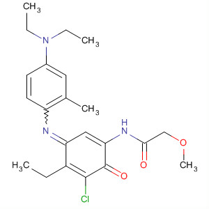 Molecular Structure of 119495-79-3 (Acetamide,
N-[5-chloro-3-[[4-(diethylamino)-2-methylphenyl]imino]-4-ethyl-6-oxo-1,4
-cyclohexadien-1-yl]-2-methoxy-)