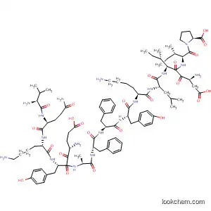 Molecular Structure of 123071-65-8 (L-Proline,
L-valyl-L-glutaminyl-L-lysyl-L-a-glutamyl-L-tyrosyl-L-alanyl-L-phenylalanyl-L-
phenylalanyl-L-tyrosyl-L-lysyl-L-leucyl-L-a-aspartyl-L-isoleucyl-L-isoleucyl-)