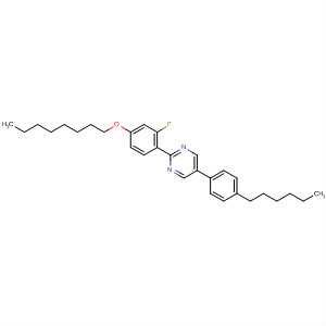 Molecular Structure of 126432-69-7 (Pyrimidine, 2-[2-fluoro-4-(octyloxy)phenyl]-5-(4-hexylphenyl)-)