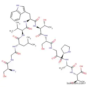 Molecular Structure of 126485-38-9 (L-Threonine,
N-[N-[1-[N-[N-[N-[N-[N-[N-(N-L-serylglycyl)-L-leucyl]-L-valyl]-L-tryptophyl]-
L-threonyl]-L-seryl]glycyl]-L-prolyl]-L-alanyl]-)