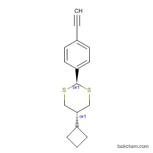 Molecular Structure of 130624-11-2 (1,3-Dithiane, 5-cyclobutyl-2-(4-ethynylphenyl)-, trans-)