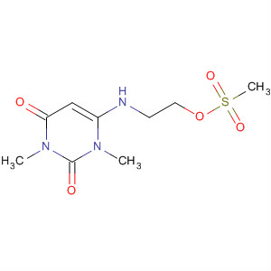 Molecular Structure of 130637-02-4 (2,4(1H,3H)-Pyrimidinedione,
1,3-dimethyl-6-[[2-[(methylsulfonyl)oxy]ethyl]amino]-)