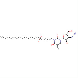 Molecular Structure of 130683-75-9 (Thymidine, 3'-azido-3'-deoxy-, 5'-octadecanoate)