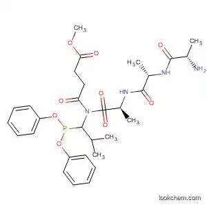 Molecular Structure of 130727-19-4 (L-Alaninamide,
N-(4-methoxy-1,4-dioxobutyl)-L-alanyl-L-alanyl-N-[1-(diphenoxyphosphin
yl)-2-methylpropyl]-)