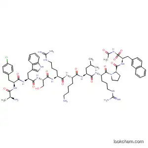 Molecular Structure of 130751-54-1 (D-Alaninamide,
N-acetyl-3-(2-naphthalenyl)-D-alanyl-4-chloro-D-phenylalanyl-D-tryptophyl-
L-seryl-L-arginyl-D-lysyl-L-leucyl-L-arginyl-L-prolyl-)
