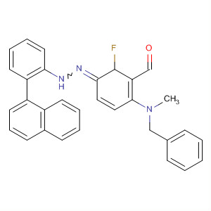 Molecular Structure of 136772-07-1 (Benzaldehyde, 2-fluoro-4-[methyl(phenylmethyl)amino]-,
1-naphthalenylphenylhydrazone)