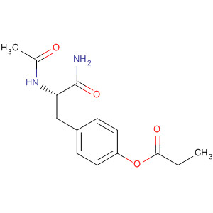 Molecular Structure of 137908-83-9 (Benzenepropanamide, a-(acetylamino)-4-(1-oxopropoxy)-, (S)-)