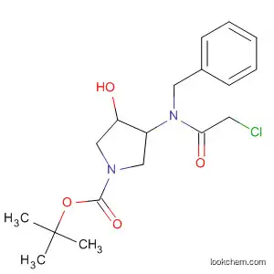 Molecular Structure of 138026-90-1 (1-Pyrrolidinecarboxylic acid,
3-[(chloroacetyl)(phenylmethyl)amino]-4-hydroxy-, 1,1-dimethylethyl
ester, trans-)