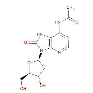 Molecular Structure of 138937-90-3 (Adenosine, N-acetyl-2'-deoxy-7,8-dihydro-8-oxo-)