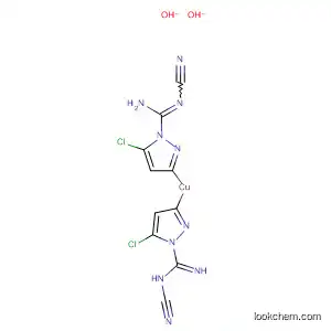 Molecular Structure of 138979-97-2 (Copper, bis(5-chloro-N-cyano-1H-pyrazole-1-carboximidamidato)-)