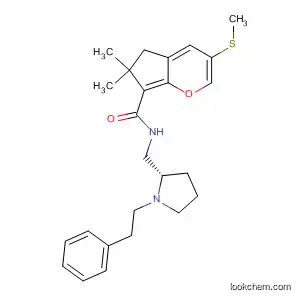 Molecular Structure of 139095-46-8 (7-Benzofurancarboxamide,
2,3-dihydro-2,2-dimethyl-5-(methylthio)-N-[[1-(2-phenylethyl)-2-pyrrolidin
yl]methyl]-, (S)-)