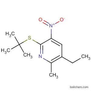 Molecular Structure of 139393-96-7 (Pyridine, 2-[(1,1-dimethylethyl)thio]-5-ethyl-6-methyl-3-nitro-)