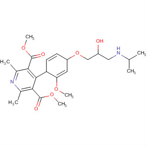 Molecular Structure of 139639-56-8 (3,5-Pyridinedicarboxylic acid,
1,4-dihydro-4-[4-[2-hydroxy-3-[(1-methylethyl)amino]propoxy]-2-methoxy
phenyl]-2,6-dimethyl-, dimethyl ester)