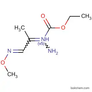 Molecular Structure of 139640-29-2 (Hydrazinecarboxylic acid, [2-(methoxyimino)-1-methylethylidene]-, ethyl
ester)