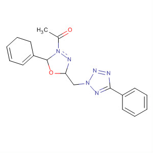 Molecular Structure of 139880-95-8 (1,3,4-Oxadiazole,
3-acetyl-2,3-dihydro-2-phenyl-5-[(5-phenyl-2H-tetrazol-2-yl)methyl]-)