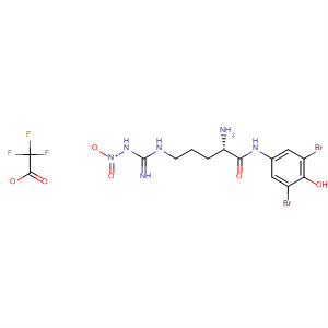 Molecular Structure of 139882-87-4 (Pentanamide,
2-amino-N-(3,5-dibromo-4-hydroxyphenyl)-5-[[imino(nitroamino)methyl]
amino]-, (S)-, mono(trifluoroacetate) (salt))