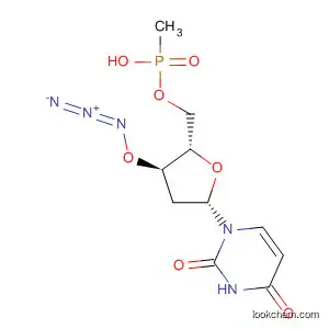 Molecular Structure of 140132-44-1 (Uridine, 3'-azido-2',3'-deoxy-, 5'-(hydrogen methylphosphonate))