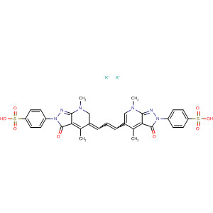 Molecular Structure of 140194-62-3 (Benzenesulfonic acid,
4-[3,7-dihydro-4,7-dimethyl-3-oxo-5-[3-[2,3,6,7-tetrahydro-4,7-dimethyl-
3-oxo-2-(4-sulfophenyl)-5H-pyrazolo[3,4-b]pyridin-5-ylidene]-1-propenyl
]-2H-pyrazolo[3,4-b]pyridin-2-yl]-, dipotassium salt)