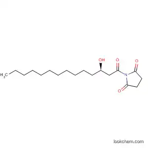 Molecular Structure of 140455-47-6 (2,5-Pyrrolidinedione, 1-(3-hydroxy-1-oxotetradecyl)-, (R)-)