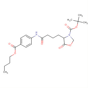 Molecular Structure of 140674-64-2 (3-Oxazolidinecarboxylic acid,
4-[4-[[4-(butoxycarbonyl)phenyl]amino]-4-oxobutyl]-5-oxo-,
1,1-dimethylethyl ester, (R)-)