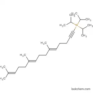 Molecular Structure of 140677-78-7 (Silane,
tris(1-methylethyl)(6,10,14-trimethyl-5,9,13-pentadecatrien-1-ynyl)-,
(E,E)-)
