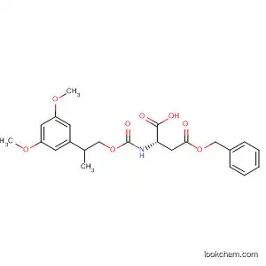 Molecular Structure of 140858-45-3 (L-Aspartic acid, N-[[2-(3,5-dimethoxyphenyl)propoxy]carbonyl]-,
4-(phenylmethyl) ester)