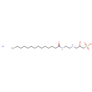 Molecular Structure of 141267-46-1 (1-Propanesulfonic acid,
2-hydroxy-3-[[2-[(1-oxotetradecyl)amino]ethyl]amino]-, monosodium salt)